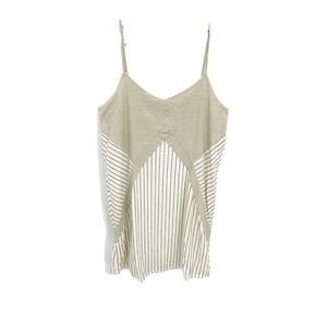 Very J Striped 100% Cotton Mini Dress Lined Thin Strap Size L